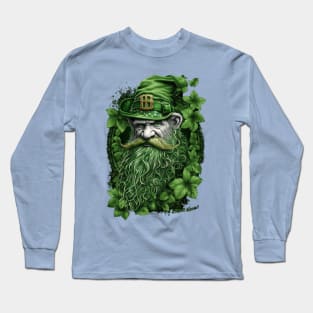 Irish Gnome Shamrock Clover Leaf Green Plaid St Patricks Day Long Sleeve T-Shirt